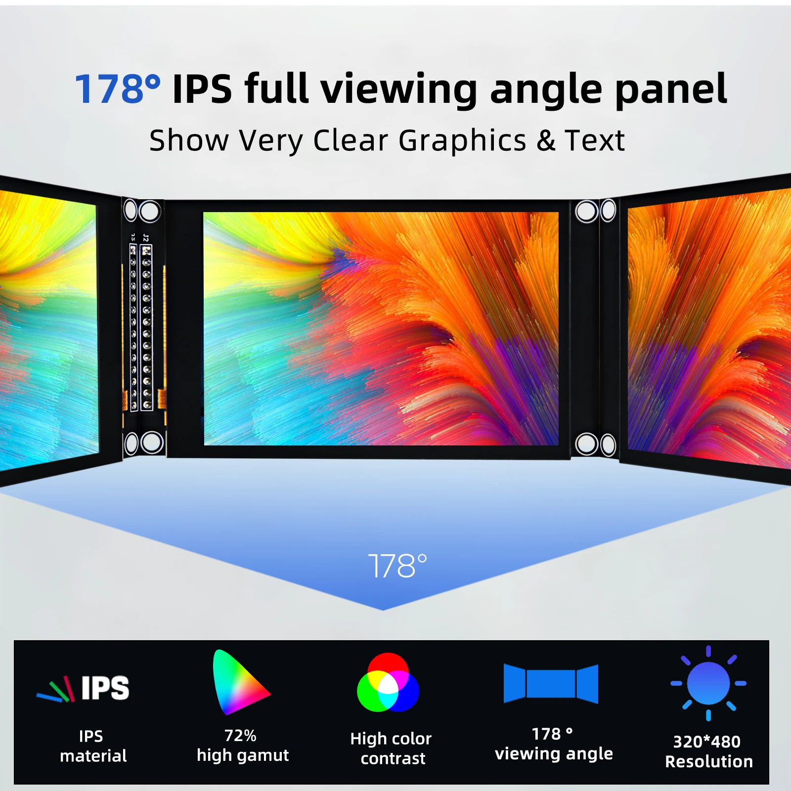 Color: green - 3.5 inch SPI TFT LCD Screen Colorful IPS capacitive Touch Display Module ST7796 320*480  IPS For Esp32&arduino