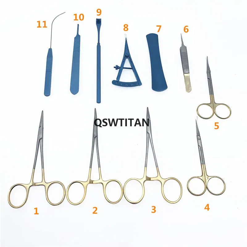 Color: Brushed Brass - Eyelid reconstruction double eyelids plastic surgery instruments set Double eyelid Cosmetic tools kit