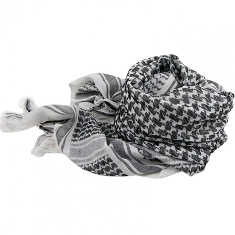 Color: Khaki - Scarf Army with Tassel for Men Women Scarf Mask Scarf Unisex Lightweight Plaid Pattern Cotton Keffiyeh Scarf for Winter