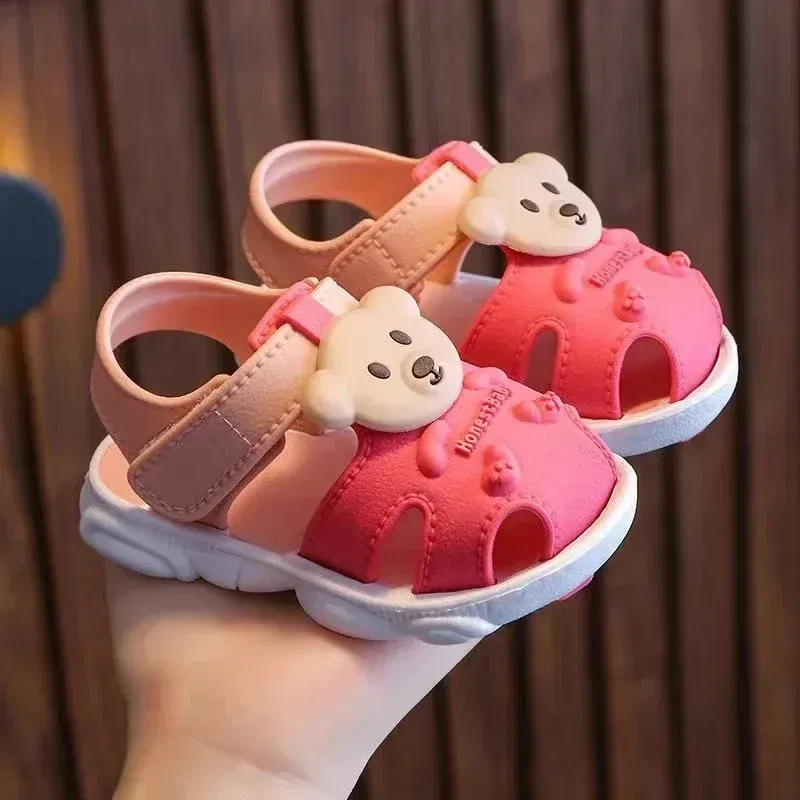 Color: Blue, Shoe Size: 2.5 - 2024 Summer Baby Boys Girls Sandals Children Beach Sandals Cartoon Infant Toddler Shoes Comfortable Soft Sole Kids Student Shoes