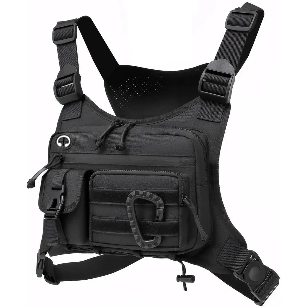 Color: Beige - Outdoor Tactical Chest Bag Men's Vest EDC Waterproof Anti-Theft Chest Pack for Cycling Bags Running Front Chest Bag