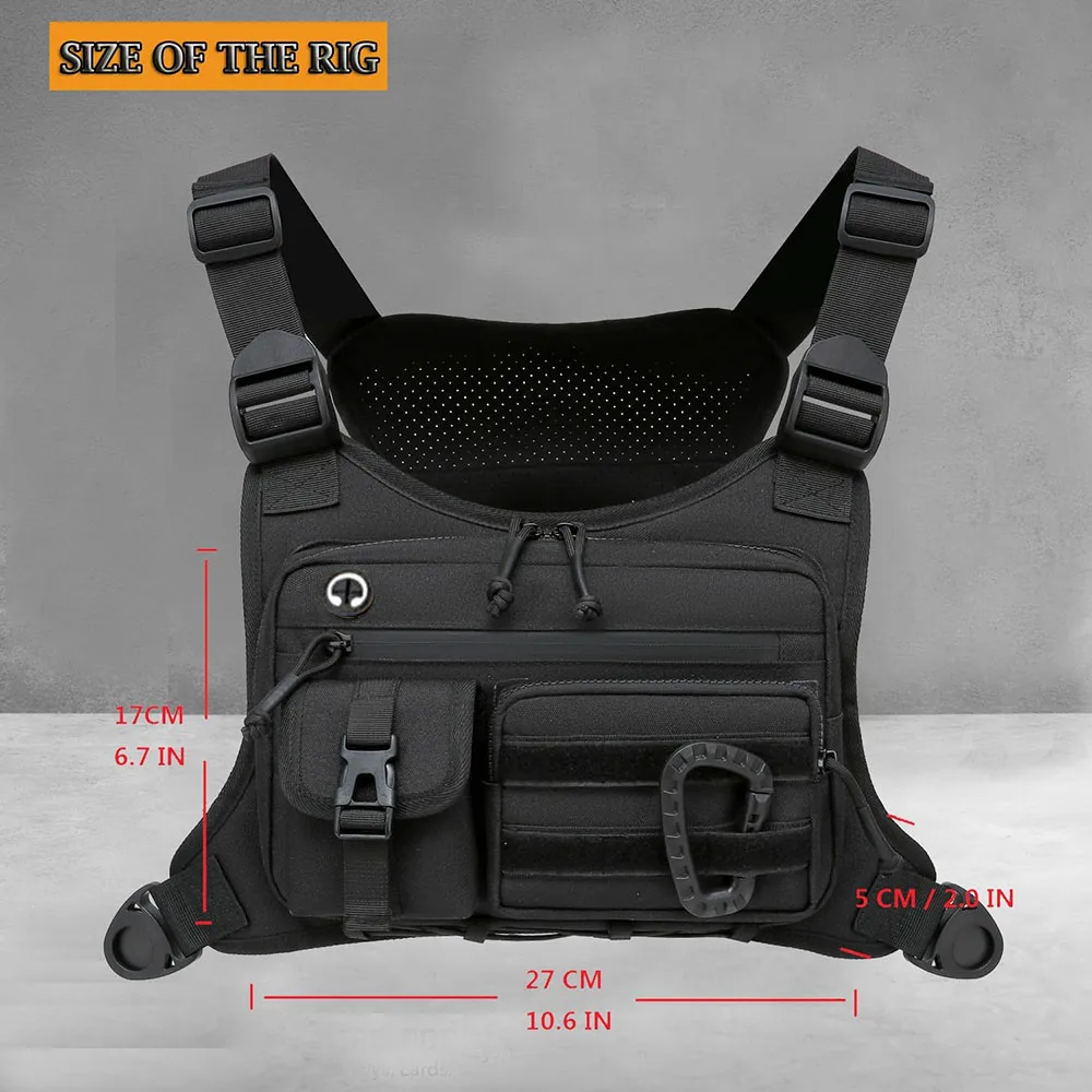 Color: Beige - Outdoor Tactical Chest Bag Men's Vest EDC Waterproof Anti-Theft Chest Pack for Cycling Bags Running Front Chest Bag