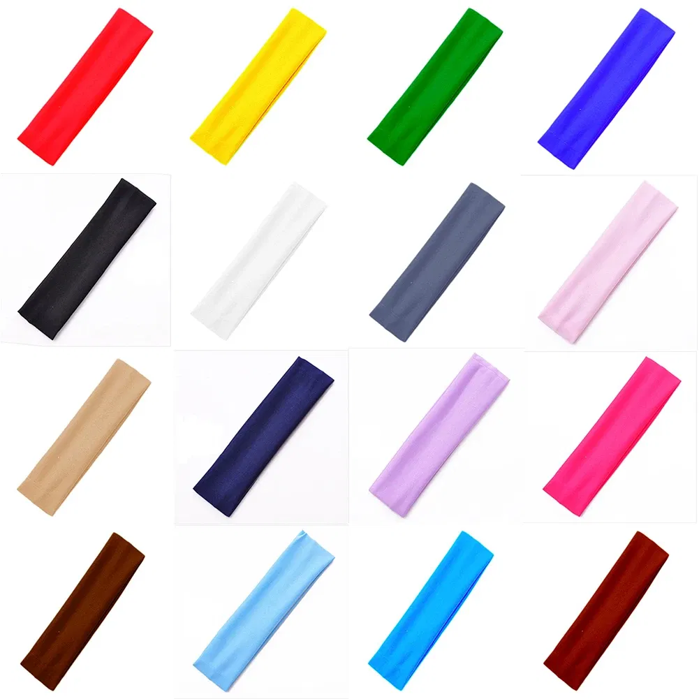 Color: Light green - Fashion Sports Headbands For Women Solid Elastic Hair Bands Running Fitness Yoga Hair Bands Stretch Makeup Hair Accessories Hot