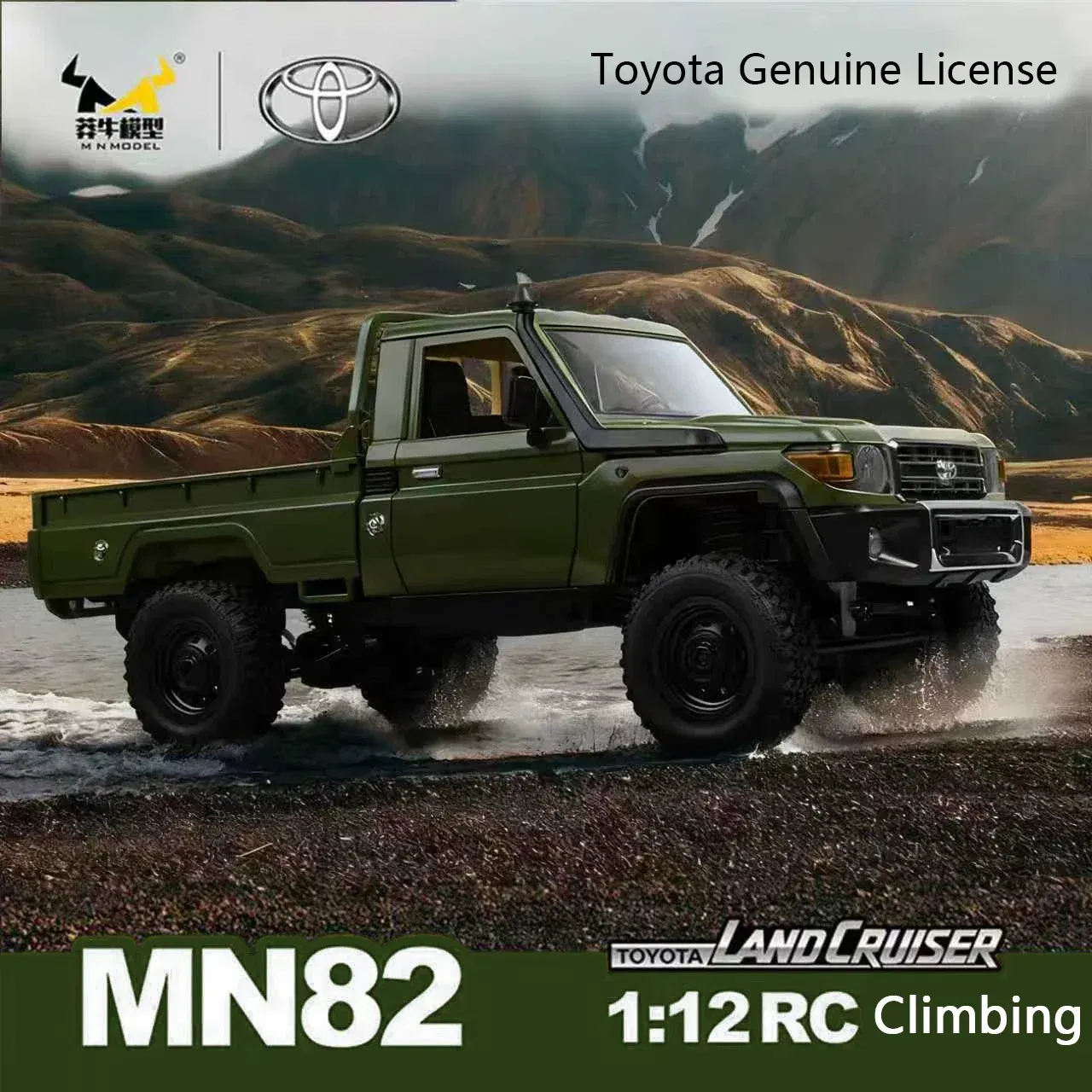 Color: light yellow - MN MODEL 1:12 4WD Retro RC Off-road Car All Terrain Vehicle Climbing Truck Rock Crawler Pickup Collection Model Toy for Adult