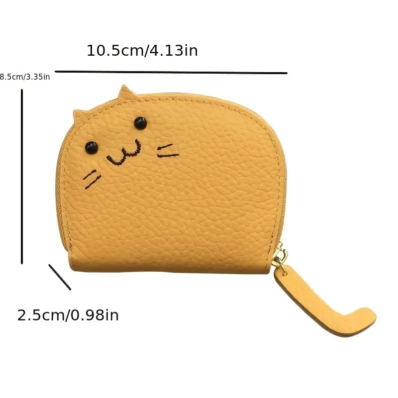 Color: black - Cartoon Cat shaped design Wallet Women's Multi-card slots Holder Cute Fashion Faux Leather Coin Purse Creative ID Card Holder