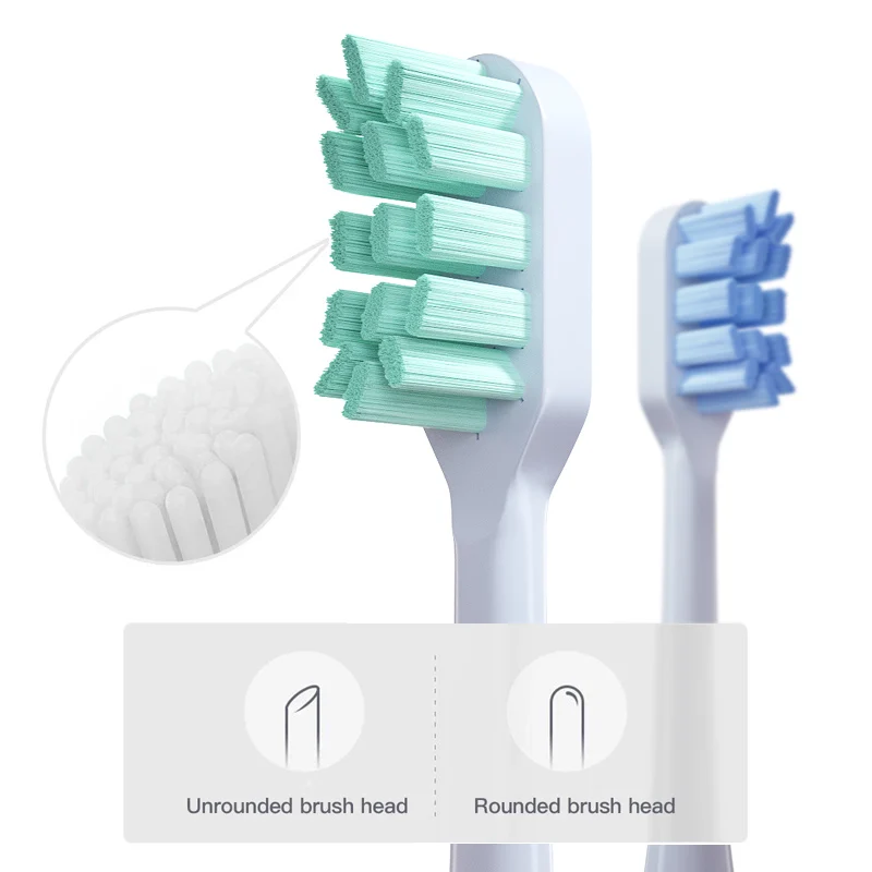 Color: Orange - For Xiaomi Mijia T300 T500 T700 Ultrasonic For Mijia Mi Electric Toothbrush Nozzles High-density Replacement Tooth Brush Head