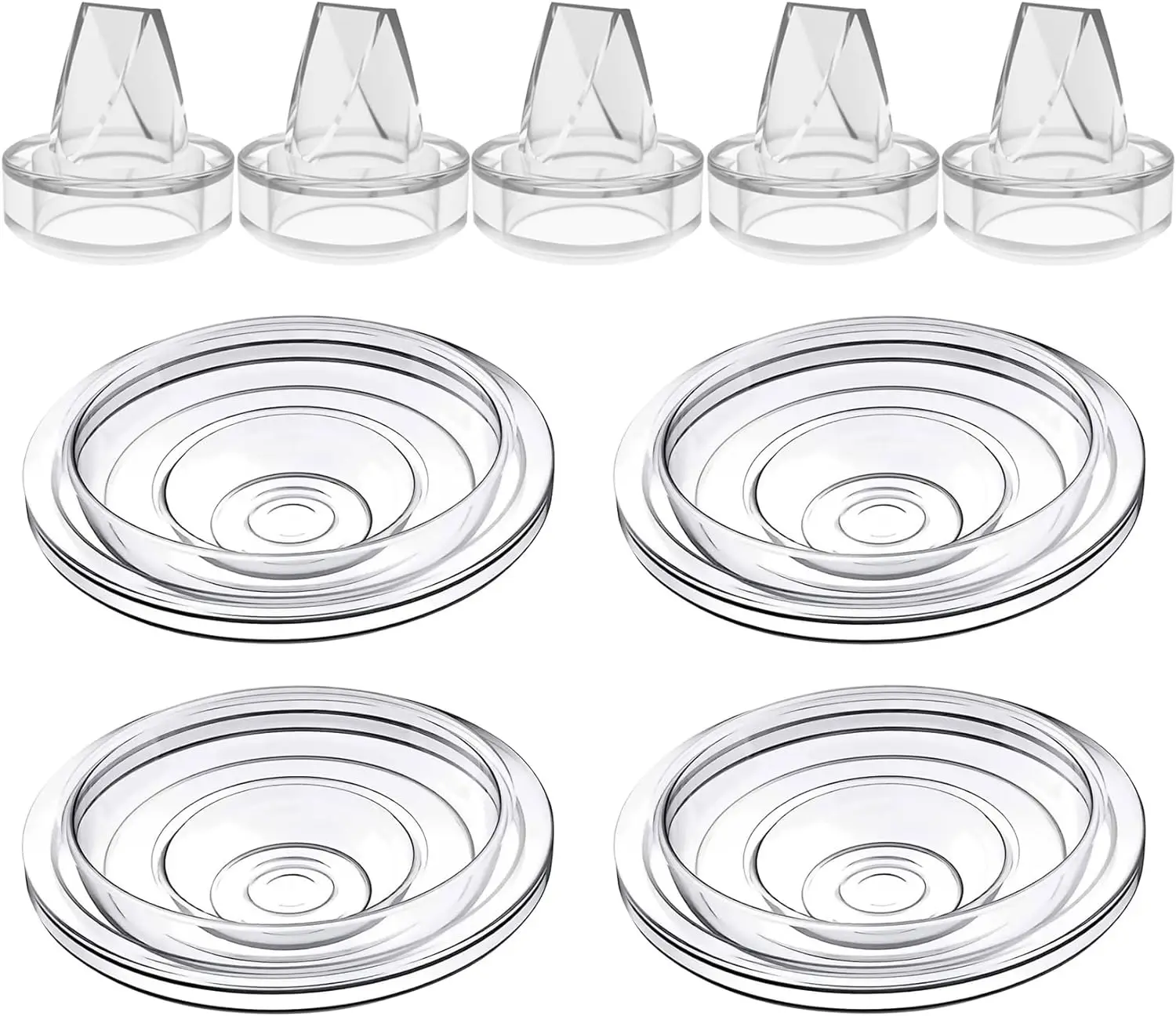 Color: WHITE - Silicone Duckbill Valve and Silicone Diaphragm, Compatible with S12Pro/S9Pro/S12/S9 Wearable Breastpump Parts Replace