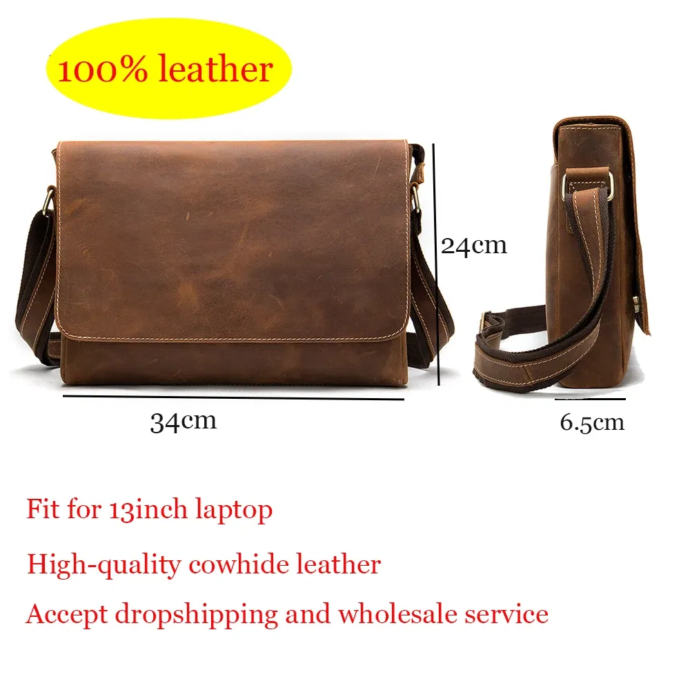 Color: Yellow, Ships From: CHINA - WESTAL Crazy Horse Leather Men's Briefcases Laptop Bag Office Bags for Men Cover Messenger Bags Men's Leather Bag Computer Bags