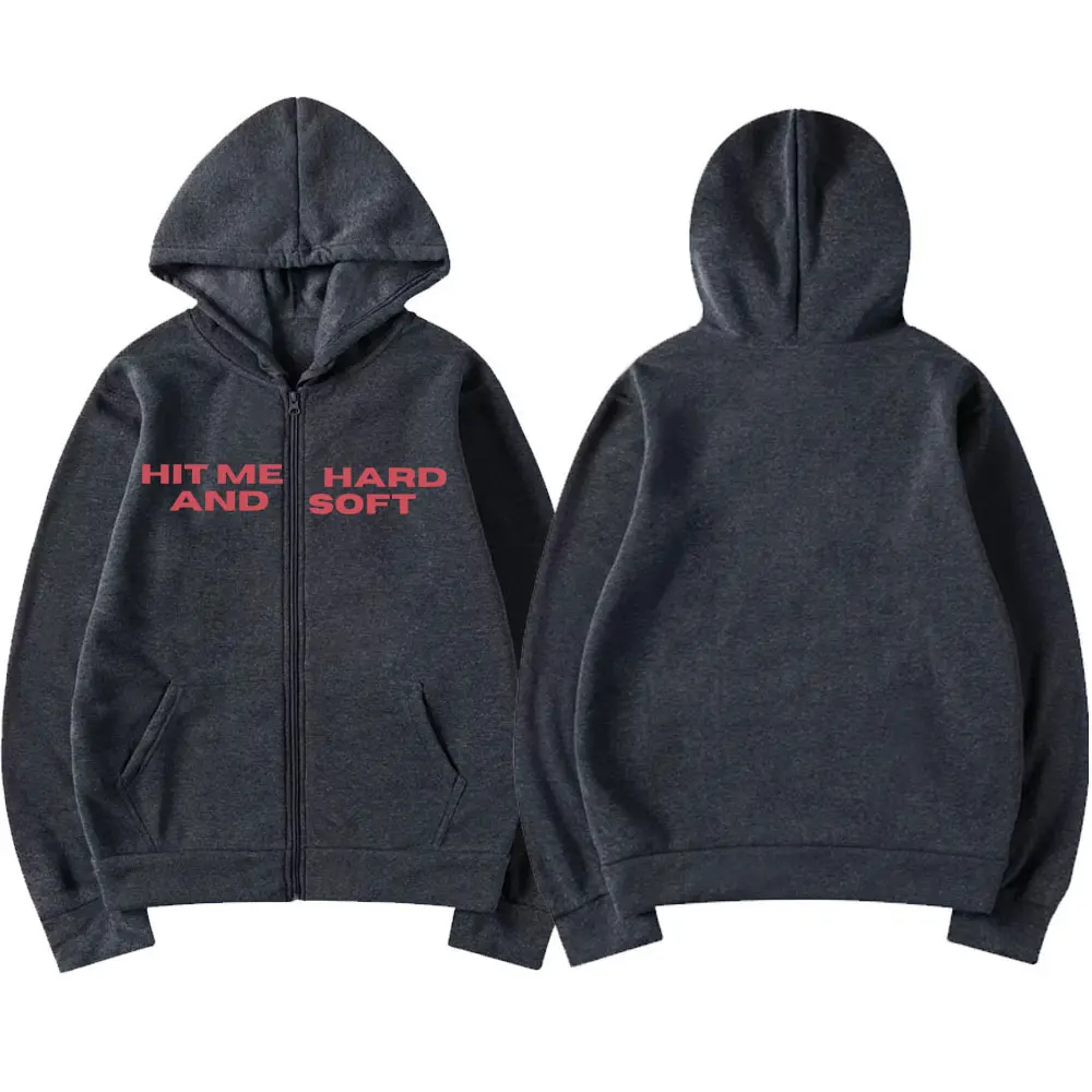 Color: Navy Blue?€ AE existing skus?‰, Size: XXL - Hit Me Hard and Soft 2025 Tour Zipper Hoodies Fans Gift Men Women Clothing Pullovers Fashion Hip Hop Zip Up Sweatshirts Jackets