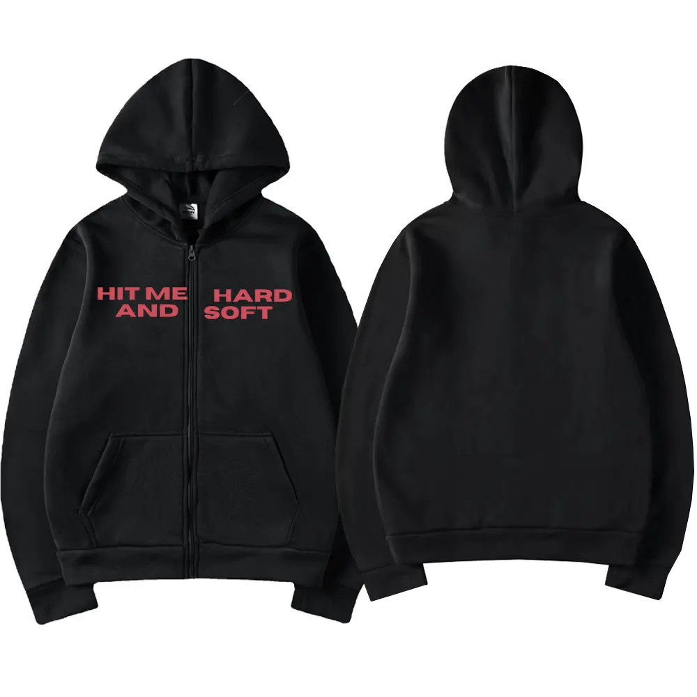 Color: Navy Blue?€ AE existing skus?‰, Size: XXL - Hit Me Hard and Soft 2025 Tour Zipper Hoodies Fans Gift Men Women Clothing Pullovers Fashion Hip Hop Zip Up Sweatshirts Jackets