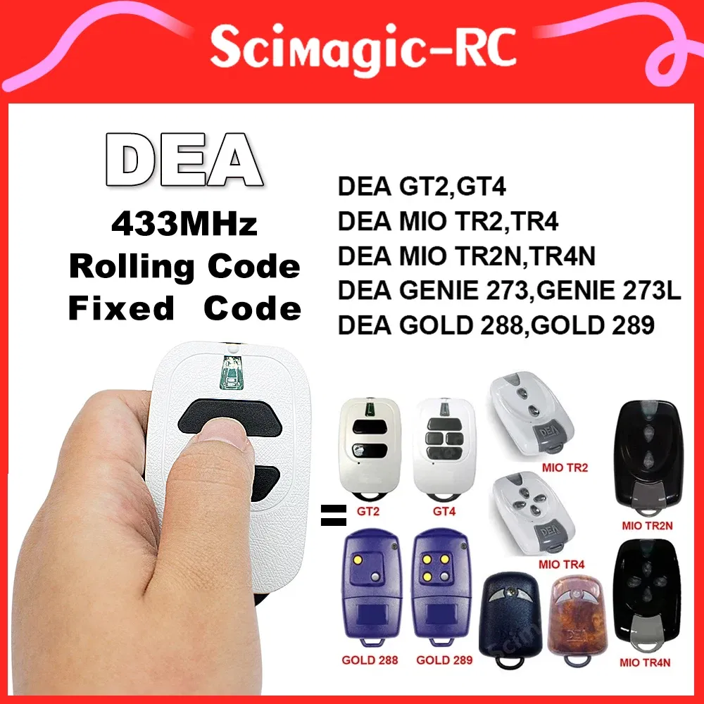 Color: Yellow - 100% Compatible DEA 433MHz Rolling Code Fixed Code Garage Remote Control For GTI2 GTI4 GT2 GT4 MIO TR2 4 GOLD 288 289 TR2N TR4N