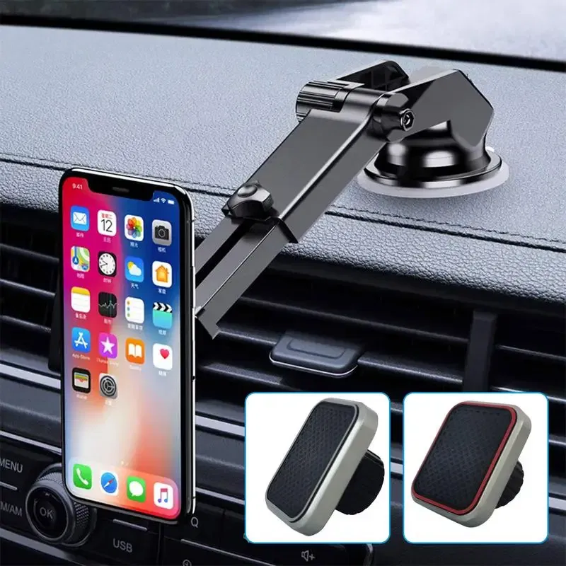 Ships From: United States, Color: WHITE - Magnetic Phone Holder For Car Windscreen, Suction Cup Base Robotic Arm Phone Bracket for Car Dashboard, 360 Degrees Rotation