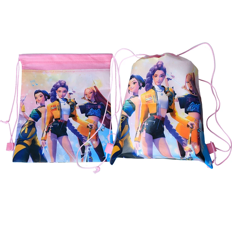 Color: WHITE, Size: 14cm, Ships From: CHINA - Kpop Demon Hunters Backpack 34*27cm Singer Bags Children's Toy Drawstring Bag Party Favors Kid Birthday Party Supplies Gifts Toy
