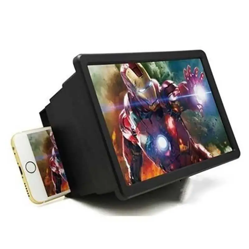 Color: Black - Mobile Phone Screen Magnifier Universal 3D Enlarger Magnifying Video Amplifier Projector Bracket Desktop Holder Stand For Phone