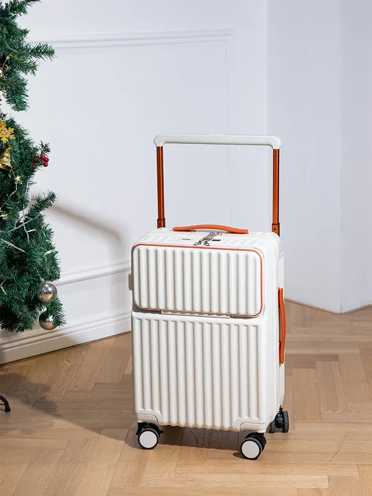 Color: Brown, Luggage Size: 20Inches 500mm - Wide Pull Rod Suitcase 2024 New Universal Wheel Small Lightweight Boarding Luggage 20 inch Password Lock Travel Case