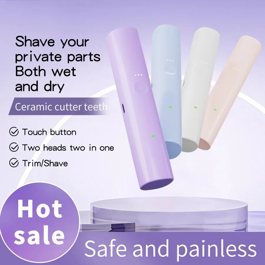 Color: PURPLE - 2 in1 Electric Razors for Men Women Waterproof Facial Mustache Shavers Rechargeable Bikini Body Hair Trimmer Painless Epilator