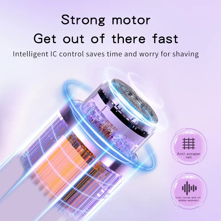 Color: PURPLE - 2 in1 Electric Razors for Men Women Waterproof Facial Mustache Shavers Rechargeable Bikini Body Hair Trimmer Painless Epilator