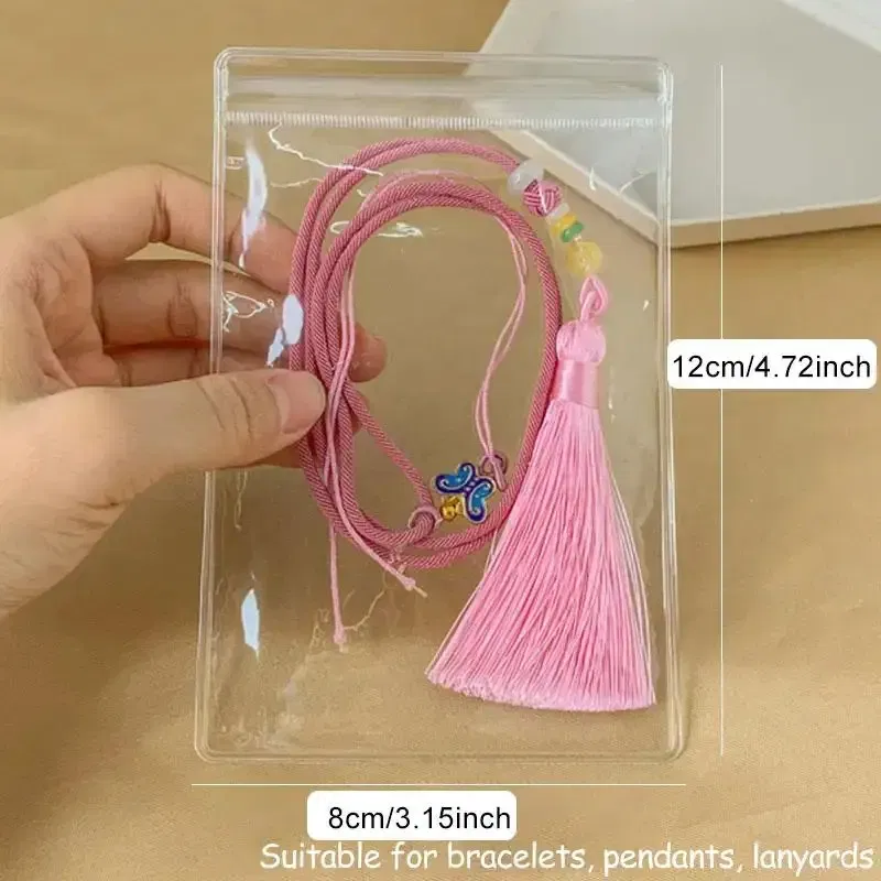 Color: green, Size: L - 20/50/100 PVC transparent zipper bags, dust-proof and anti-oxidation pockets, used for packaging small jewelry items