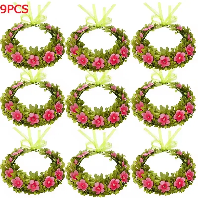 Color: Silver - Girls Moana Garland Flower Wreath Headdress Kid Adult Princess Costume Cosplay Vaiana Floral Headgear Wig
