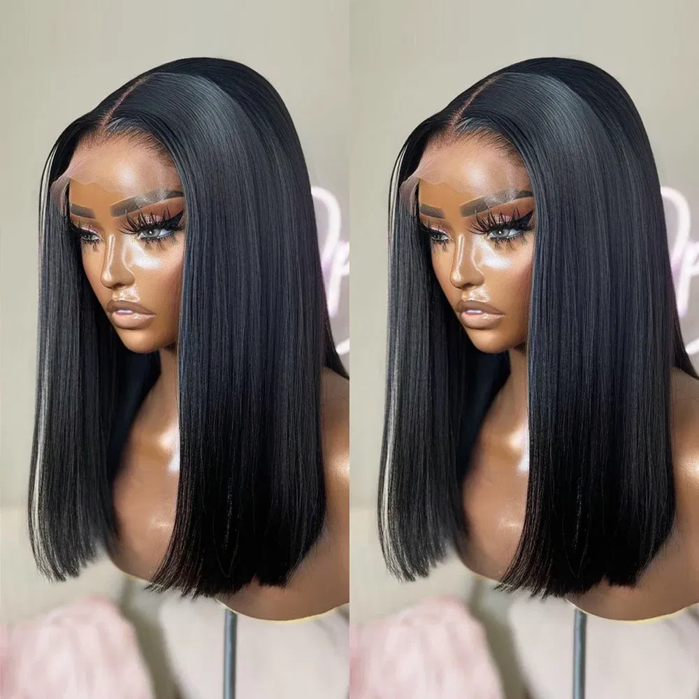 Hair Color: F2/33, Ships From: france, Stretched Length: 8inches - 180% Short Bob Wig Lace Front Human Hair Wigs For Women Human Hair Bone Straight Human Hair Wig Transparent Lace Frontal Wig