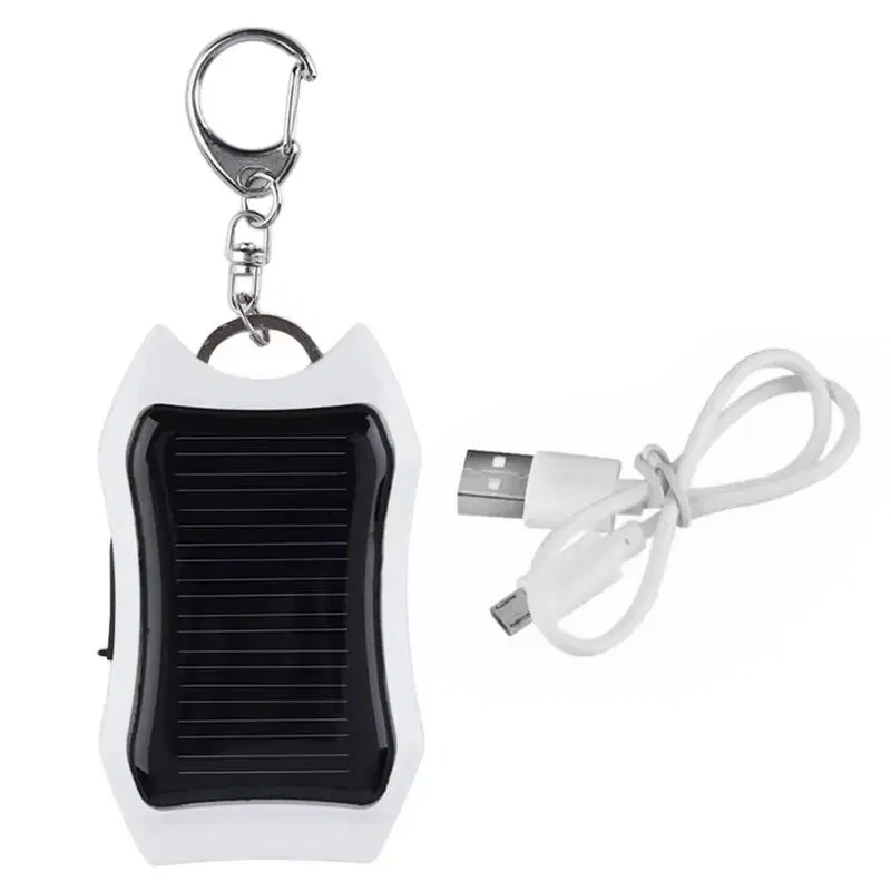 Color: Black, Ships From: france - Solar Phone Charger 1500mAh Outdoor Portable Charger Waterproof Solar Charger Keychain Built-in Led Flashlight For Cell Phone