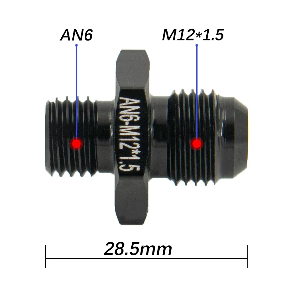 Color: GRAY - Aluminum Straight Adapter Oil Cooler Fitting AN6 An10 To 1/2 3/8 1/4 Npt M10 M12 M14*1.5,an8 To M12*1.5 AN10-AN12