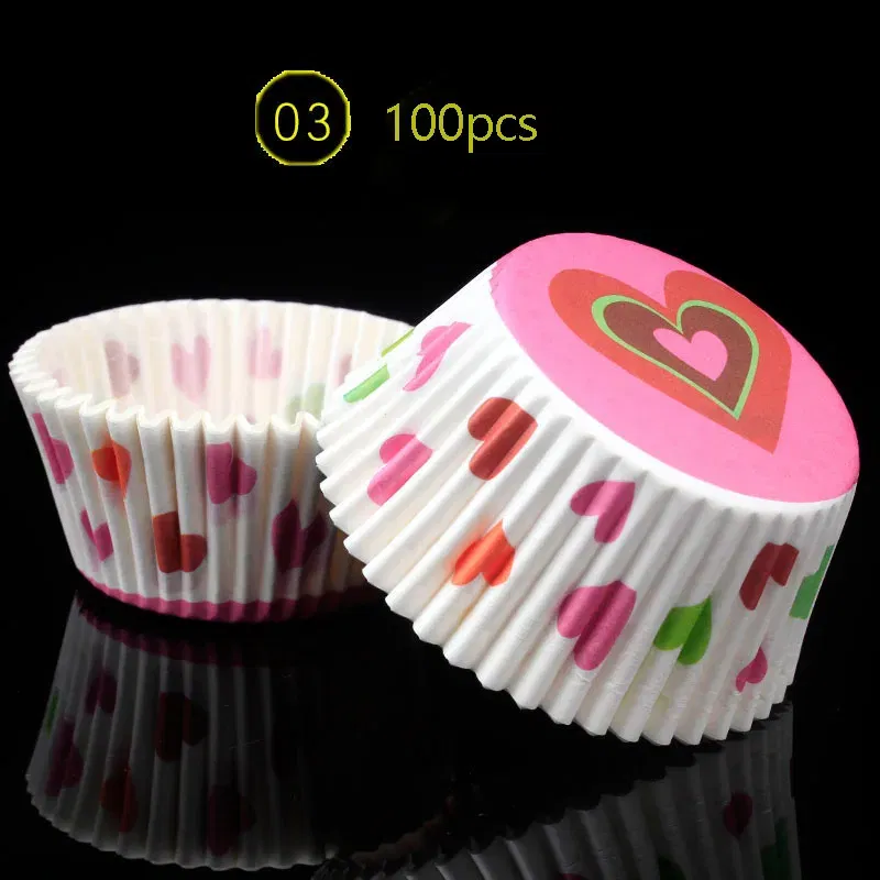 Color: Beige - 100pcs Cake Muffin Cupcake Paper Cups Cake Box Cupcakes Liner Mold Kitchen Baking Accessories Cake Mold Cooking Tools
