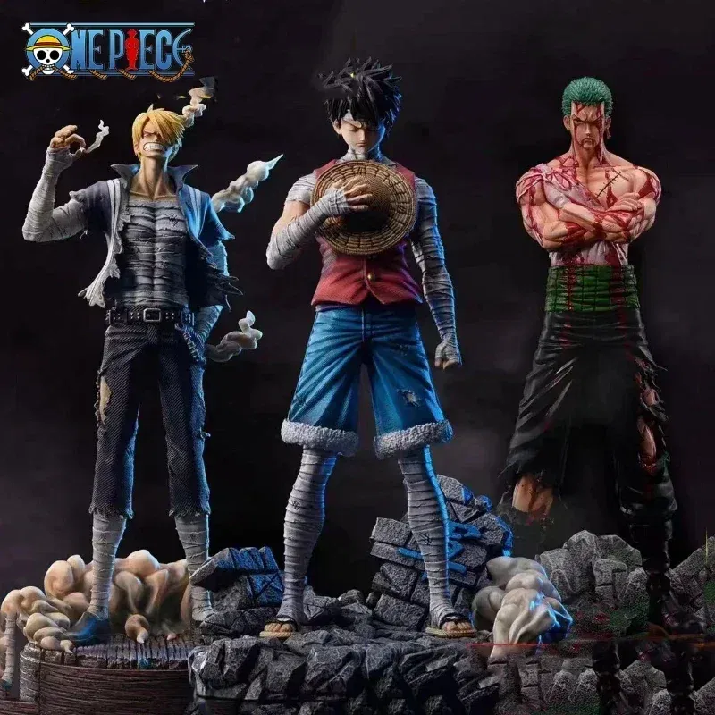 Color: WHITE, Size: 12cm - One Piece Figures 3D2Y Bathed in Blood Zoro Condolence Luffy Sanji Anime Figures Pvc Collection Model Toys doll Kids Gift