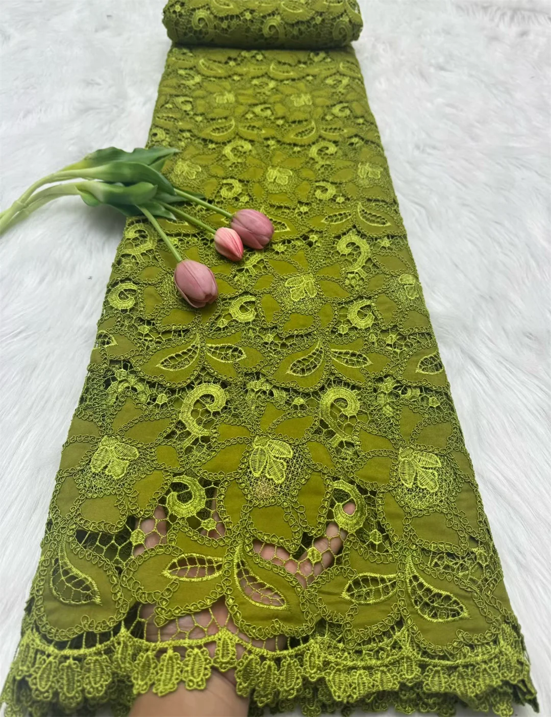Color: RED, Width: 120cm, Length: 5 yards - 2026 High-Quality Nigerian Tulle Lace Fabric for Wedding Dress Embroidery Sequins Party Guipure Chiffon Sewing