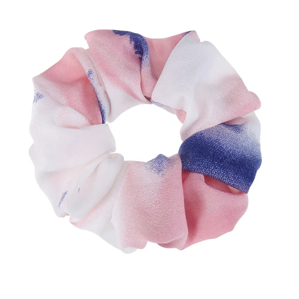 Color: black - Korea Chiffon Scrunchies Tie-dye Hairband Girl Colorful Headband Elastic Hair Bands Women Girls Ponytail Holder Hair Accessories