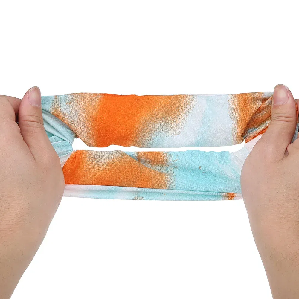 Color: black - Korea Chiffon Scrunchies Tie-dye Hairband Girl Colorful Headband Elastic Hair Bands Women Girls Ponytail Holder Hair Accessories