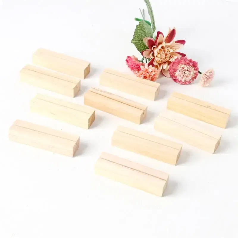 Color: Red - 10/12/20Pcs Wooden Photo Stand Business Card Holder Rectangle Card Clip Picture Holder Handmade Picture Frame for Home Office