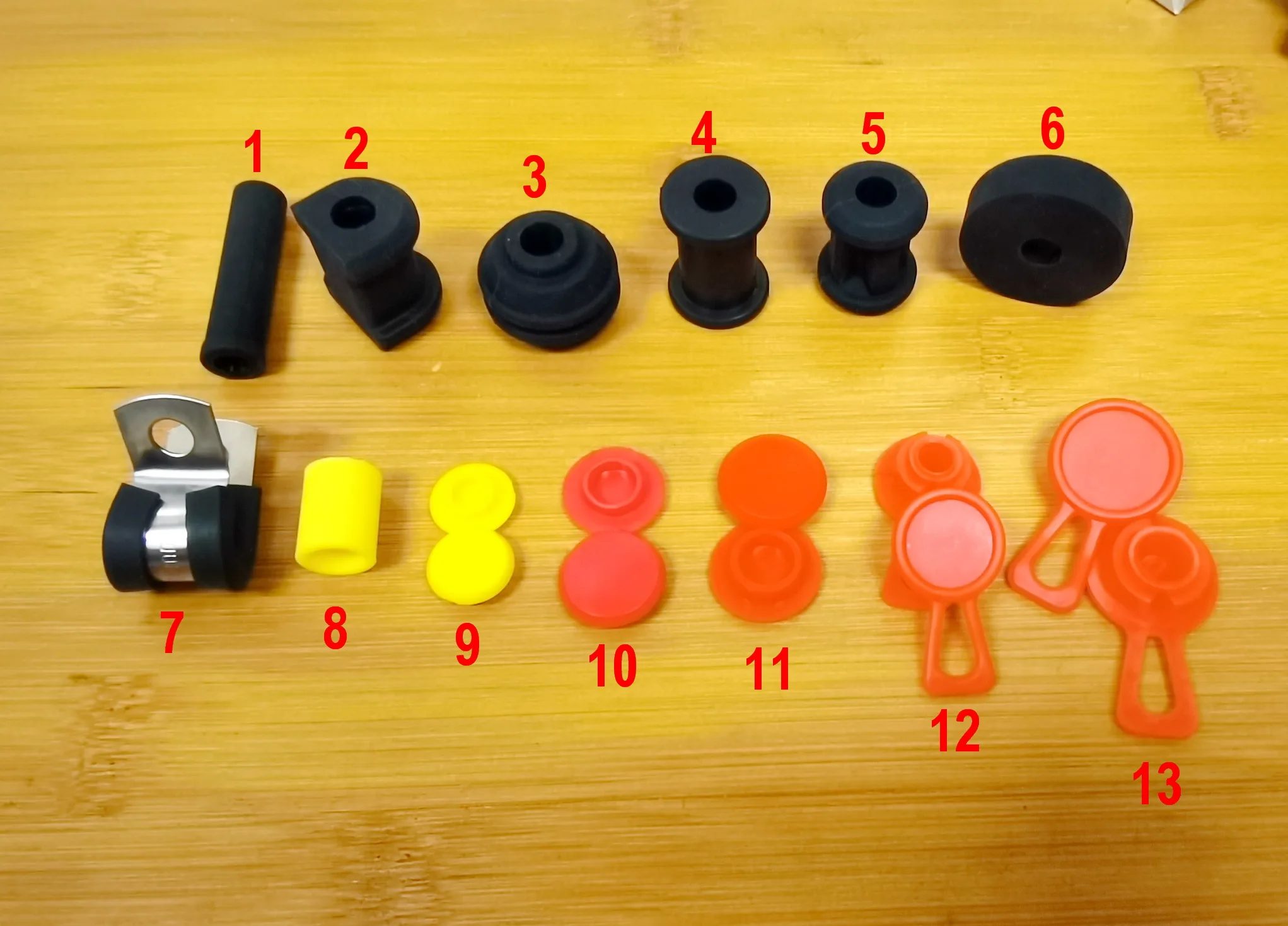 Color: Orange - Rubber Silicone Plastic Grommets Accessories For AN3 Stainless Braided Brake Line