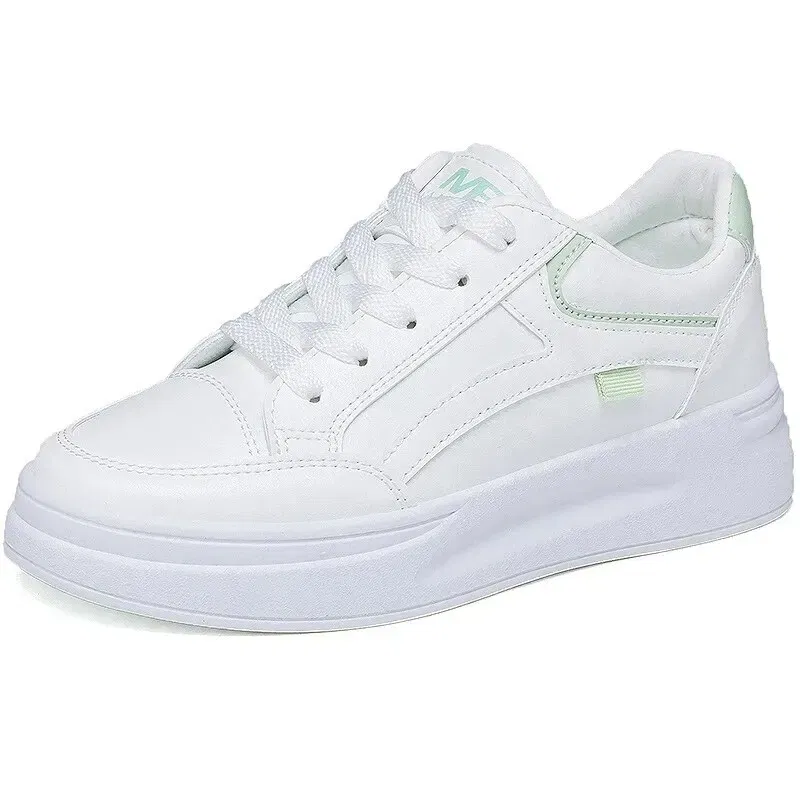 Shoe Size: 38, Color: WHITE - Fashion Women's Shoes Summer Thick Sole White Spring Autumn Breathable Platform Tennis Woman Runing Shoes Female Casual Sneaker
