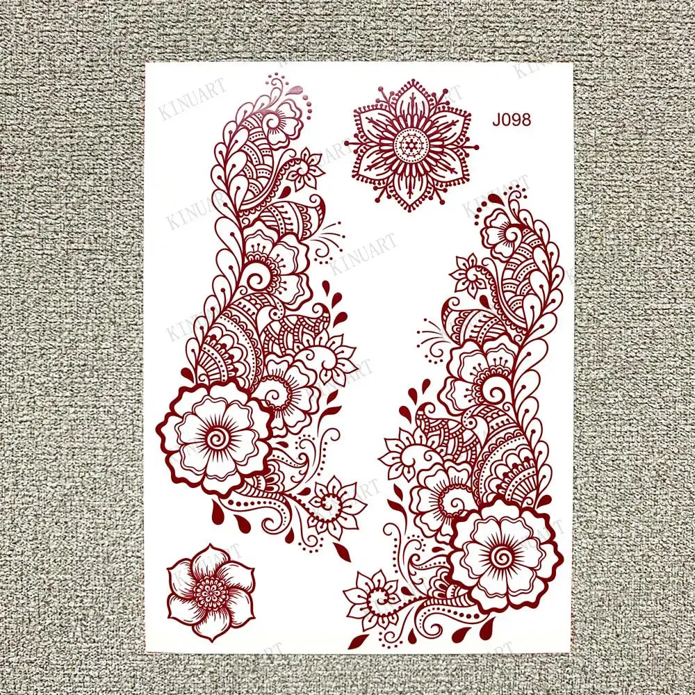 Color: DARK GRAY, Ships From: CHINA - Waterproof Temporary Tattoos for Women Henna Tattoo Stickers Mehndi Design Fake Tattoo for Hand Leg Sleeve Body Art Hena Tatoo