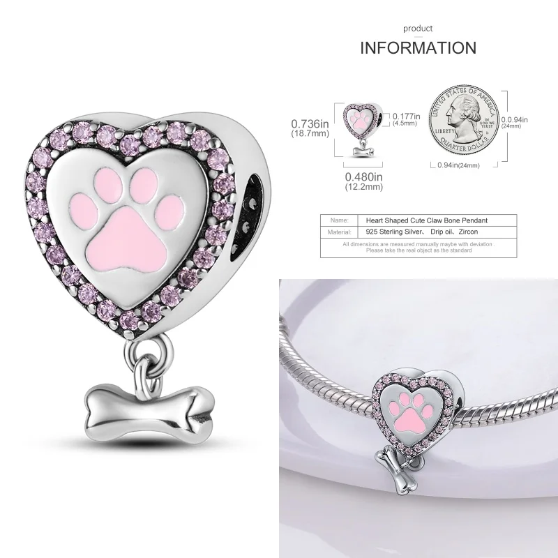 Color: Red - Pink Series Charms 925 Silver Perfume Butterfly Charm Beads Pendent Dangle Fit Original Pandora Charm Bracelet DIY Women Jewelr