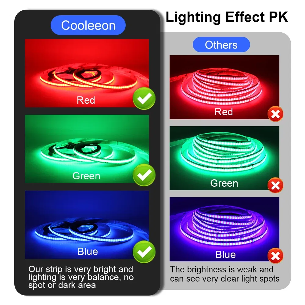 Emitting Color: Emitting Color8, Color: WHITE, Length: 5m, Ships From: CHINA - FOB RGB LED Strip 12V 24V 768 LEDs/M Flexible Colorful Lamp Band High Density Flex LED Tape Light Dimmable Linear Ribbon 3M 5M
