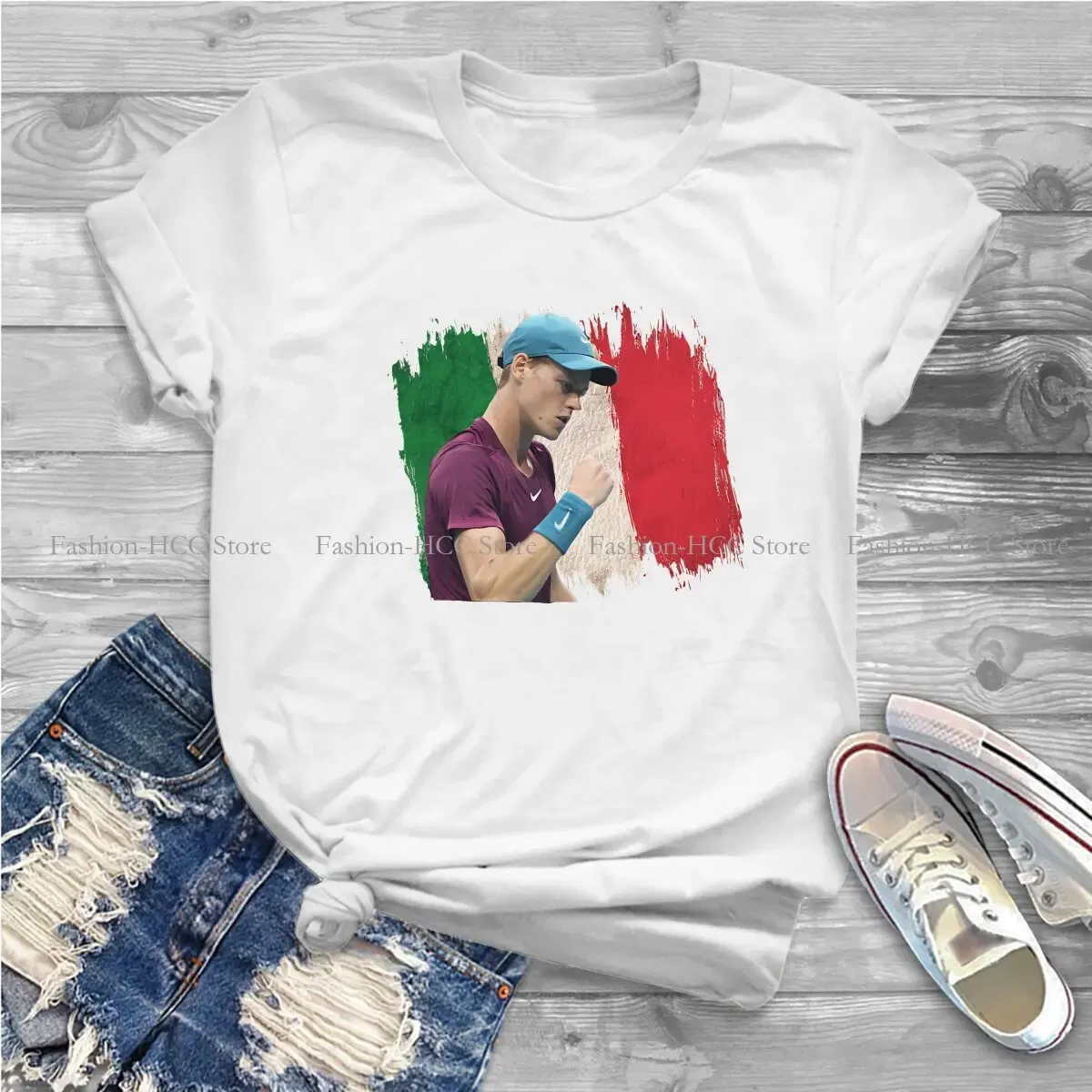 Color: black, Size: XL - Tennis Polyester TShirt for Women Jannik Sinner Basic Casual Tee T Shirt High Quality New Design