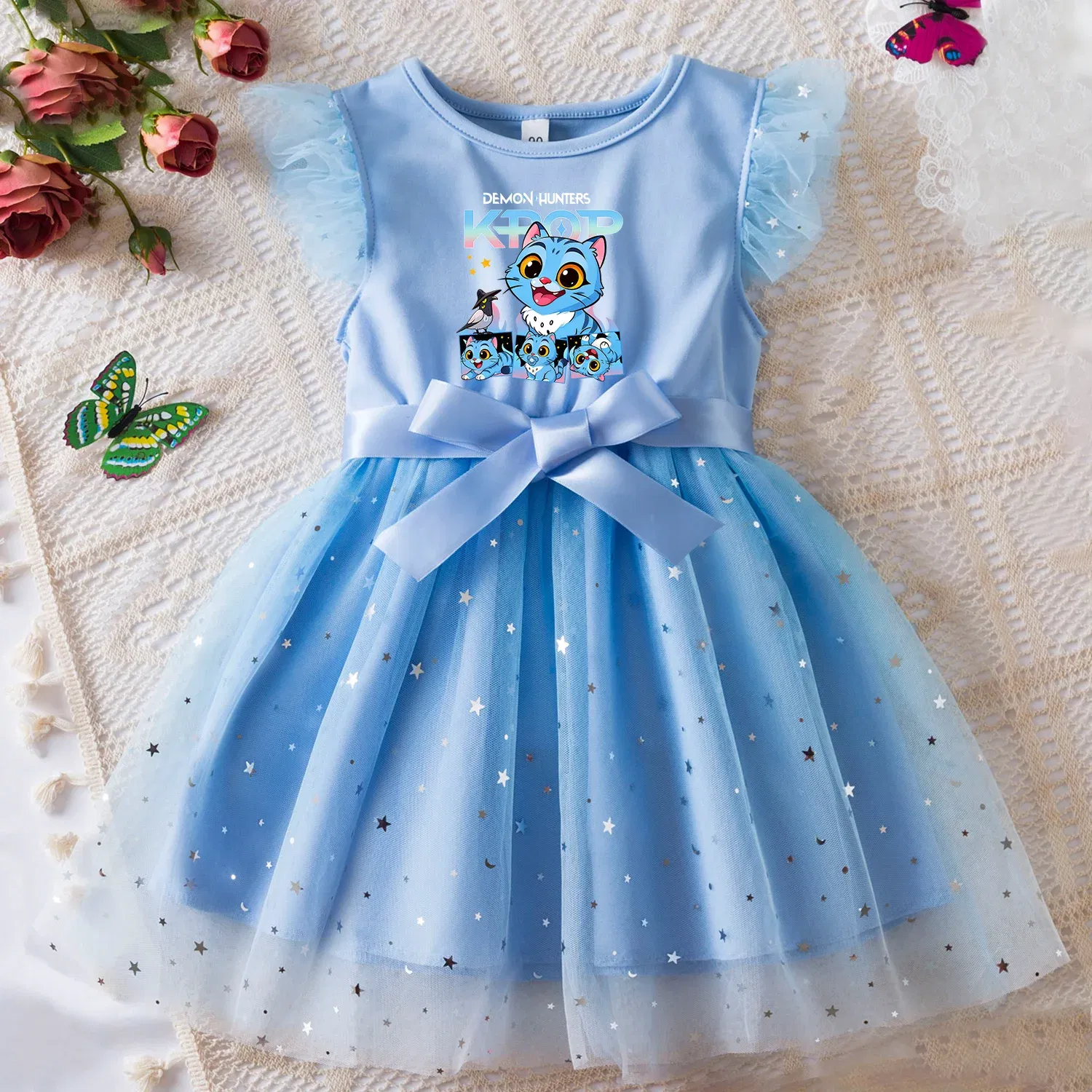 Color: Red, Size: One Size, Height: 158 - KPop Demon Hunters Girls Dress Kids Party Halloween Carnival Birthday Party Clothes Princess Tutu Dresses Costume Children Gift