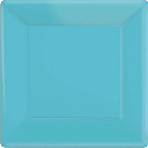 Paper Plates Square Carib Blue - 17cm  - Pack of (20)