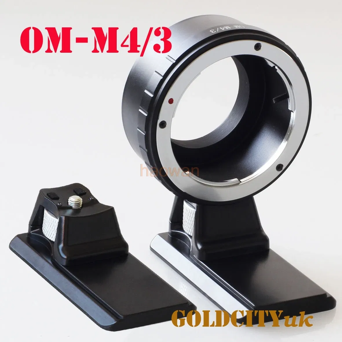 Color: Beige - OM-m43 Adapter ring with tripod stand for olympus om Lens to M4/3 G1 G7 GH1 GF1 GF3 GF7 GF6 GH4 GM1 GX7 GX8 EM5 EM1 EM10 camera