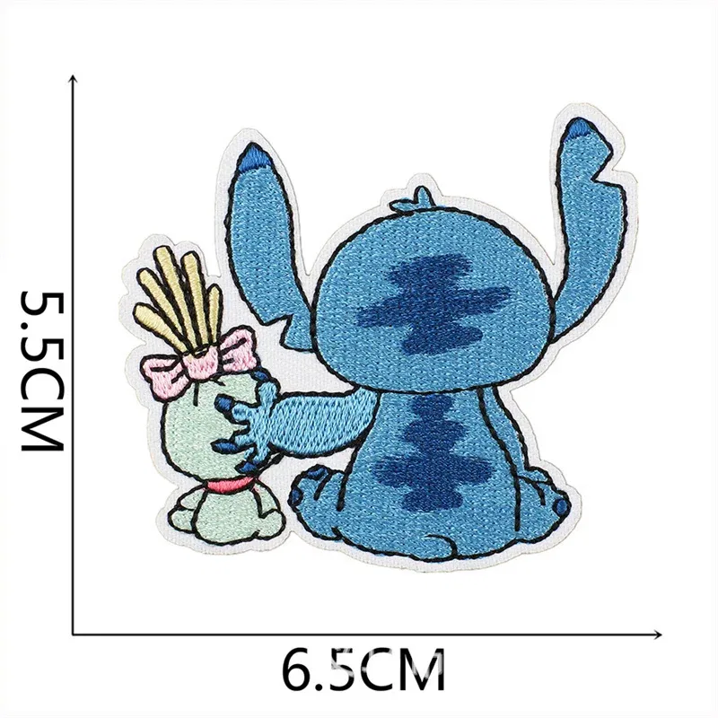 Color: Laser Bright - 1pcs Lilo & Stitch Embroidery Cloth Stickers Disney Bags Clothes DIY Accessories Kids Pants Hole Repair Iron On Patch Applique