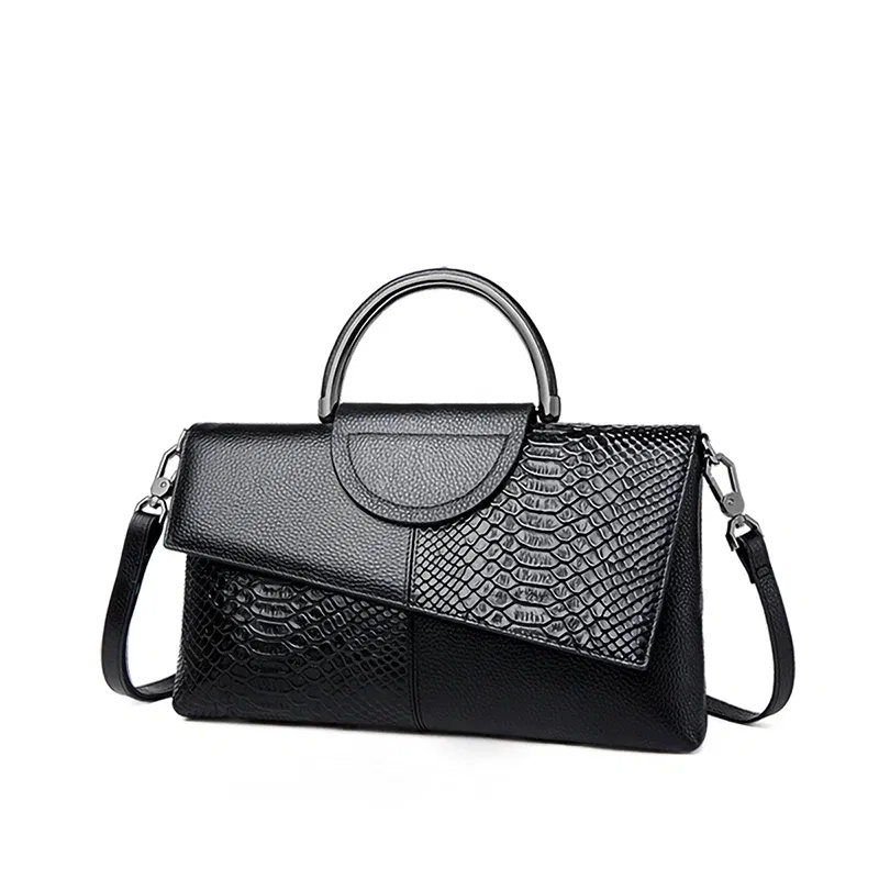 Color: Beige - PU Synthetic Leather Women's Shoulder Crossbody Bag Fashion Casual Dinner Wedding Alligator Pattern Flap Handbag and Purse