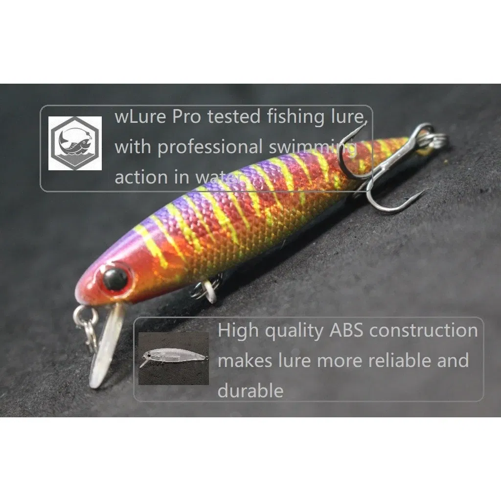 Color: Cherry Red - wLure Fishing Lure 4.5g 5.9cm Tiny Sinking Minnow Carp Fresh Water Use Wild Wobble Bronzing and Plating Painting M639