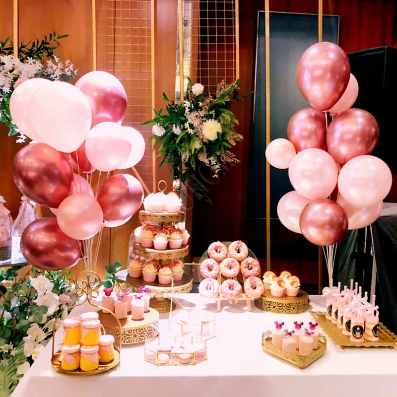 Color: plum - 7Tubes Balloons Stand Balloon Holder Column Confetti Balloon Baby Shower Kids Birthday Party Wedding Decoration Supplies