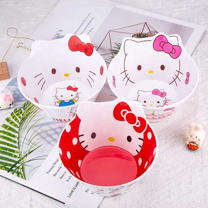 Color: Clear, Ships From: CHINA - New Sanrio Hello Kitty Bowl My Melody Cartoon Children's Tableware Cute Creative Anti-drop Anti-scald Soup Bowl Kid for Gifts