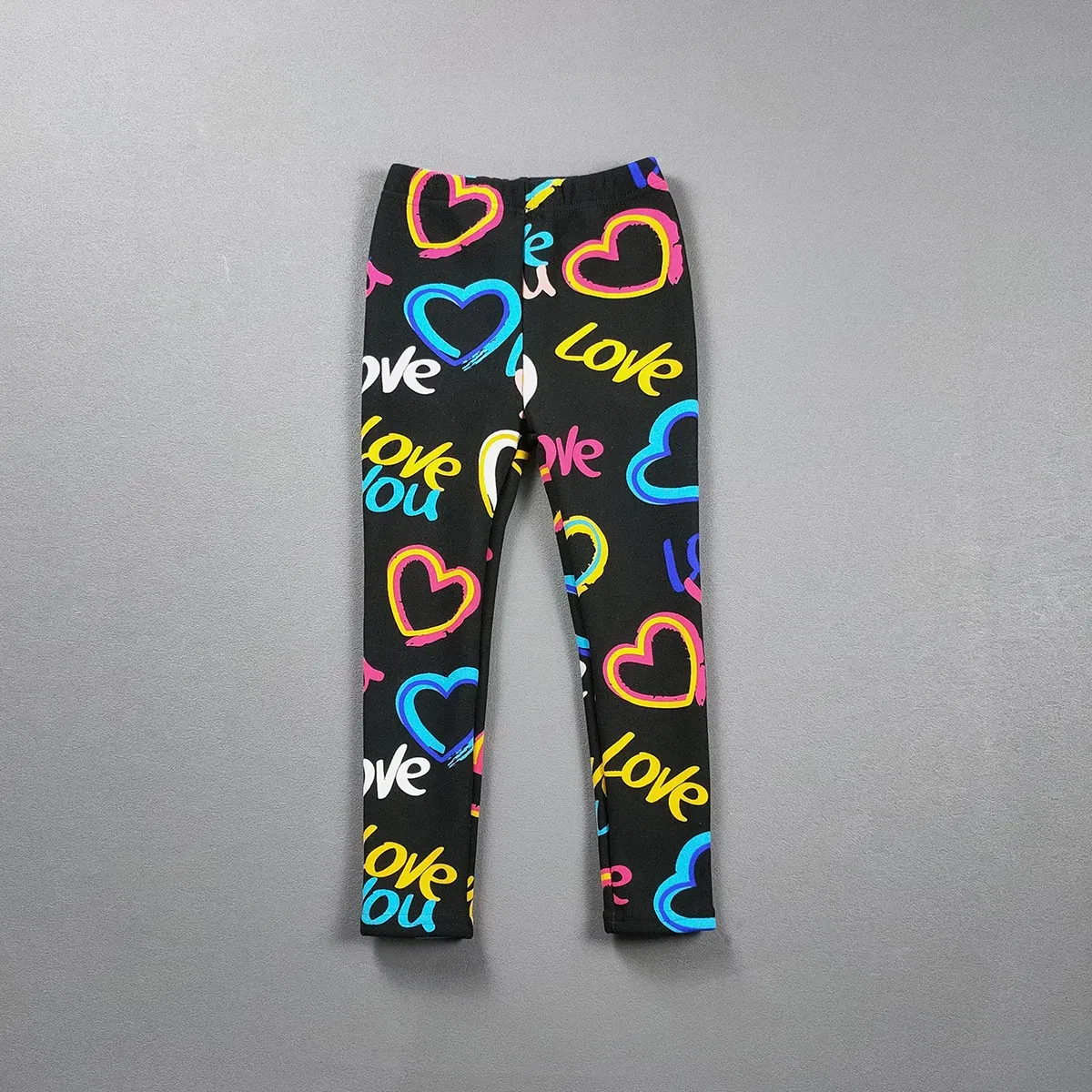 Color: Silver, Kid Size: 2T - 2-11Y Girls' Pants Autumn and Winter Slim Fit Warm Bottom Pants Thickened Velvet Printed Children's Pants Baby Casual Pants