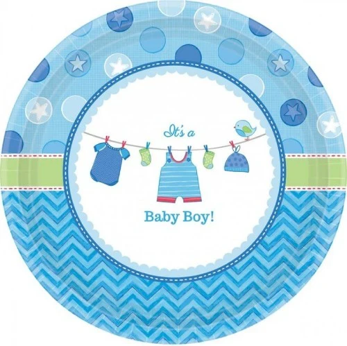 Plates - Shower With Love Boy - Pack of 8