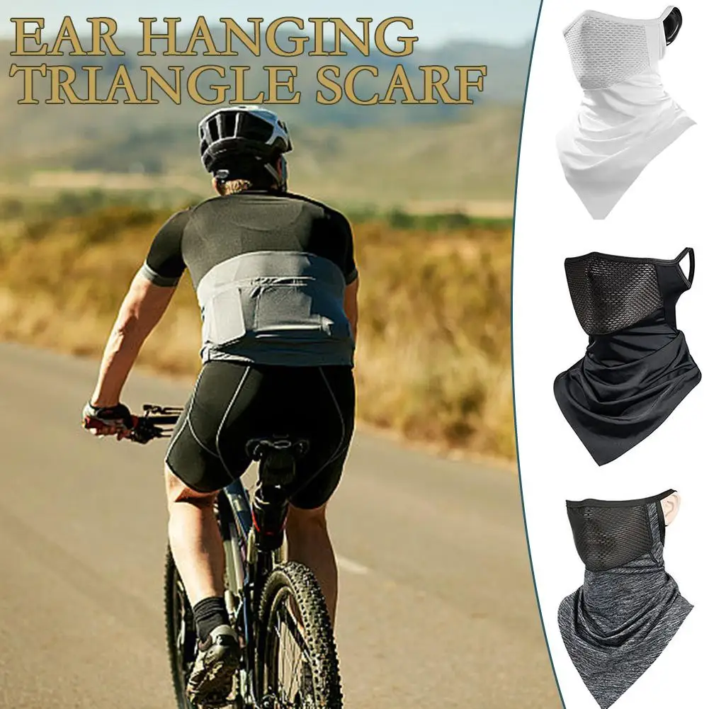 Color: Yellow, Ships From: CHINA - Breathable Sun UV Protection Hiking Outdoor Sport Cycling Wind Sun Protection Triangle Ear-hook Mask Cycling Sun Protection Mask