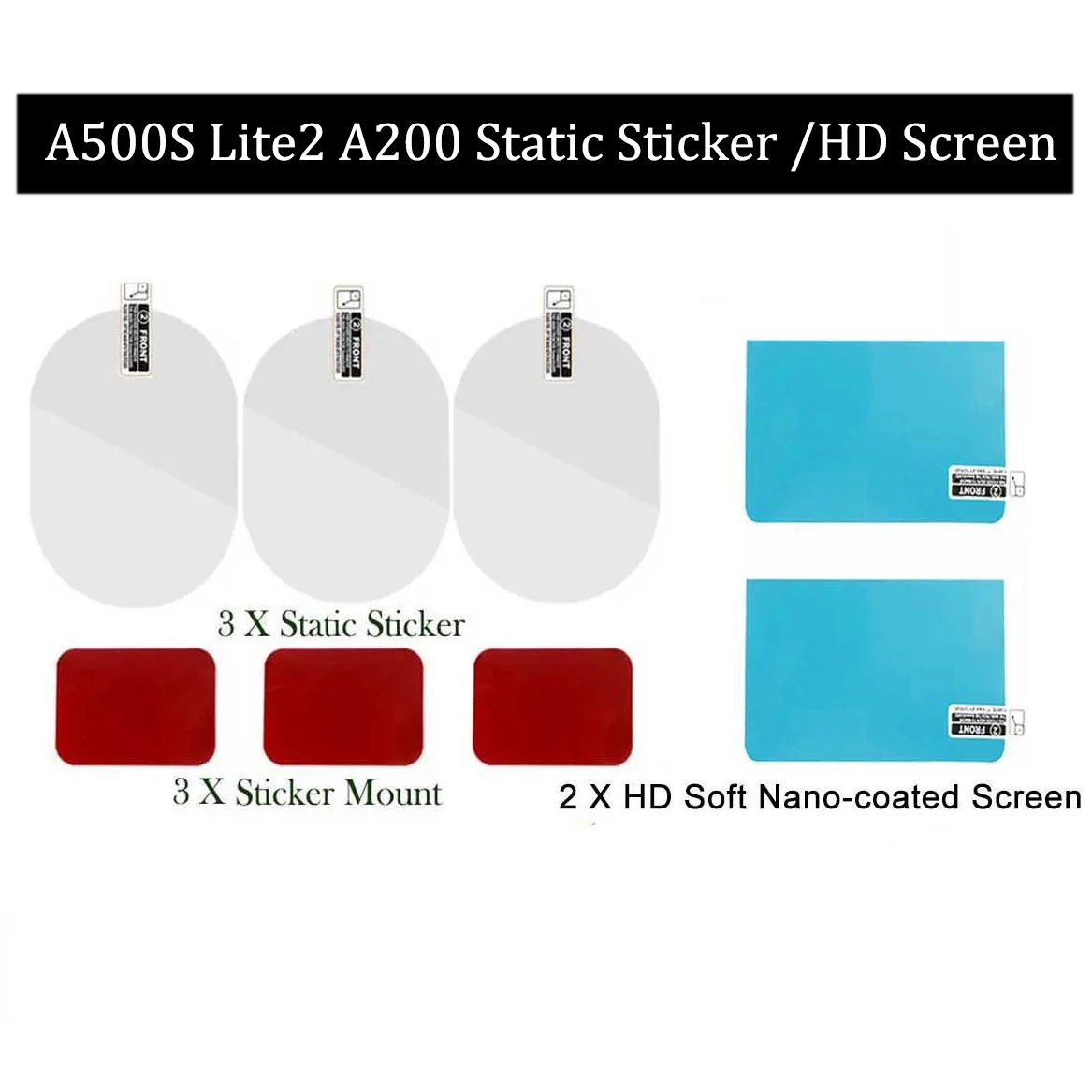 Color Name: black - For 70mai Dash Cam Pro plus + A500S LIE2 A200 Dash Cam Film and Static Stickers for 70mai A500S / LIE2 A200 Dash Cam Mount